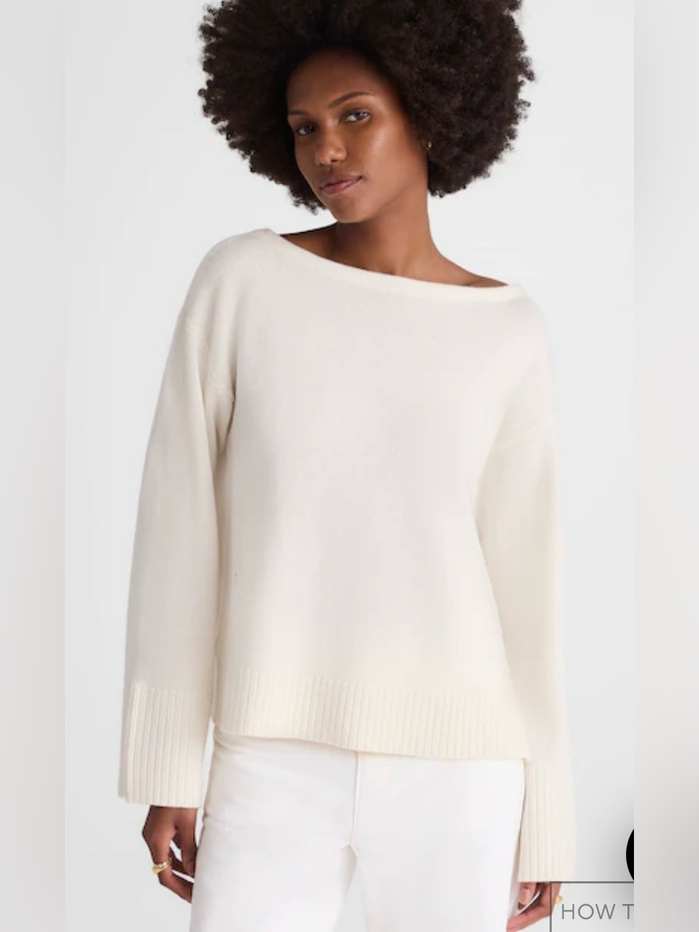 Madewell Women’s Boat Neck Wide Cuff Merino Wool Sweater Large